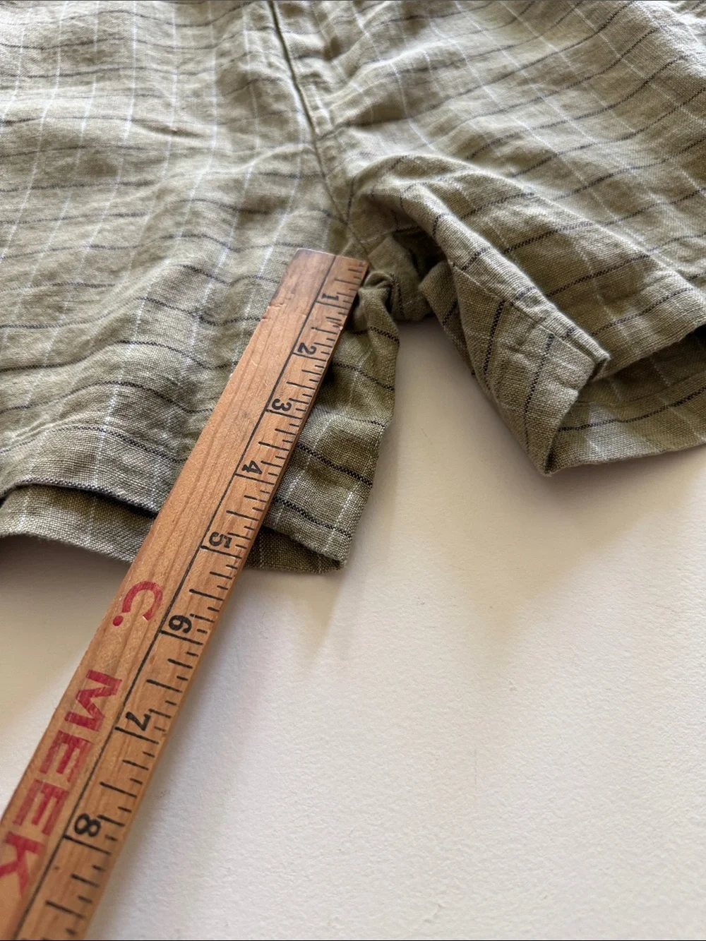Todd Snyder Tan Windowpane Linen-Blend Shorts Sz S.  Box24